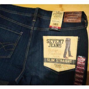 Seven7 Jeans Slim Straight Power Stretch,  Size 34x34, Exodus Dark